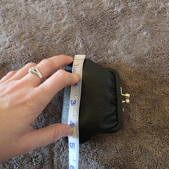 DOONEY & BOURKE Black Pebbled Leather Gold Kiss Lock Coin Purse NWT - Picture 15 of 15